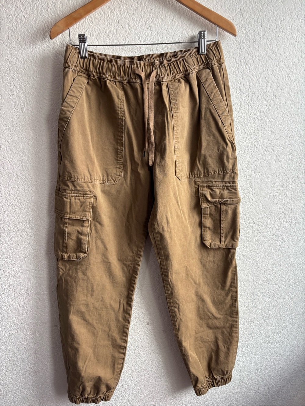 LCKR Men's Cargo Jogger Pants in Brown Casual Utility Style Tan Medium